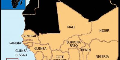 Kort af Senegal kort vestur-afríku
