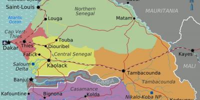 Kort af Senegal pólitískum