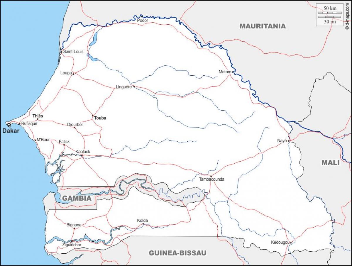 kort af touba Senegal