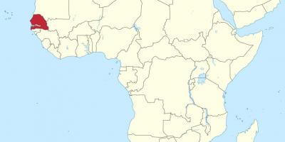 Senegal á kort af afríku