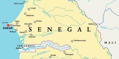 Senegal river-afríku kort